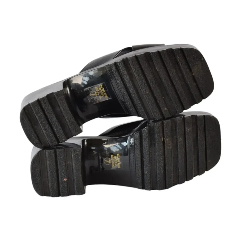 SODA Black Chunky Platform Jelly Sandals Size 7